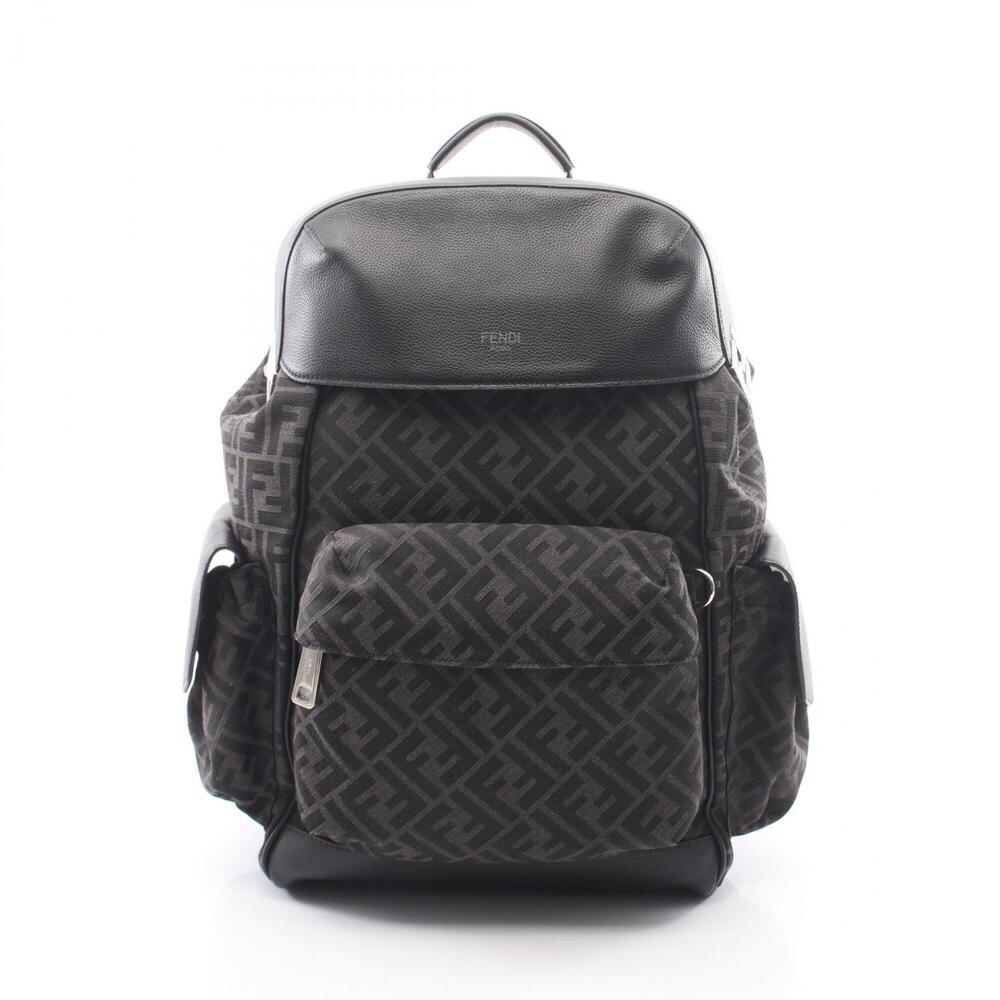 Fendi FF Jacquard Drive Zucca Backpack/Handbag - Canvas and Leather Men's Gra...